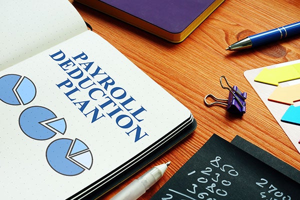 Open Payroll deduction plan book
