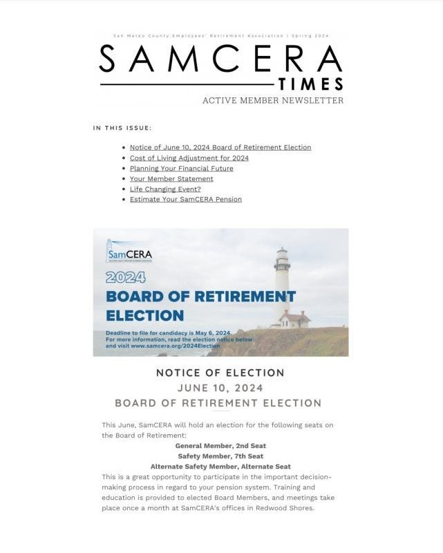 SamCERA Times Spring 2024 – Active Member Newsletter